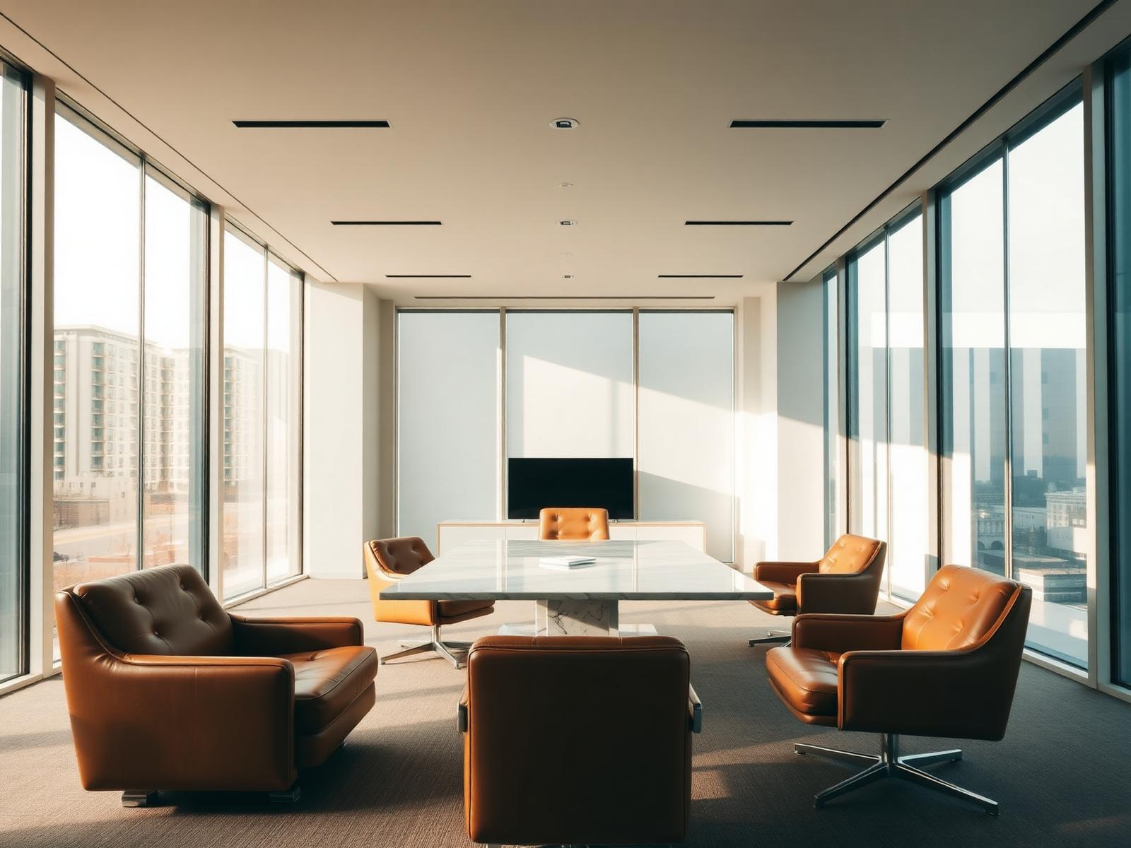 Editorial view of a modern executive office with natural light — Balance Talent Acquisition, Netherlands